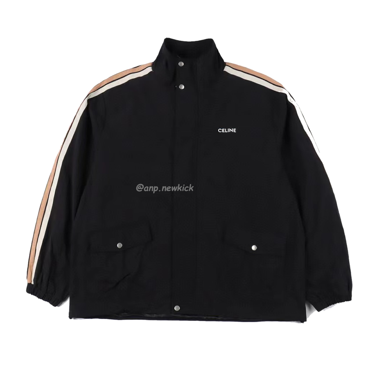 Celine Side Woven Zippered Jacket Black White (7) - newkick.app